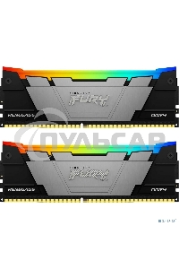 Оперативная память Kingston Fury Renegade, DDR4, 16Gb (2x8Gb), 3200MHz, CL16, DIMM, с радиаторами, RGB, черный