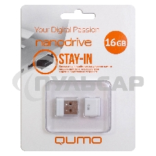Флешка USB QUMO 16 Gb, NANO QM16GUD-NANO-W белый