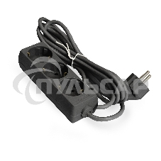 Удлинитель ExeGate ECE-3-5B (EX285807RUS), черный, 5 м, Евровилка с заземлением, 3 евророзетки с заземлением, 2200 Вт