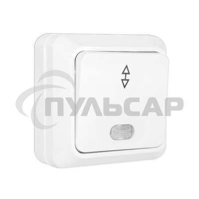 Выключатель проходной 1-кл. ОП Олимп 10А IP20 с индик. белый Universal О0125