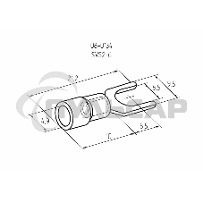 Наконечник вилочный изолированный 6.5 мм 1.5-2.5 мм² (НВи 2.5-6/НВи 2-6) синий Rexant