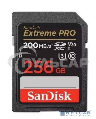 Флеш карта SD 256GB SanDisk SDXC Class 10 V30 UHS-I U3 Extreme Pro 200MB/s