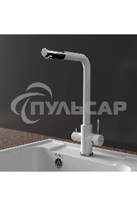 Кухонный смеситель GranFest Quarz GF-Z-5421, Г-образный, кран под фильтрованную воду, серый