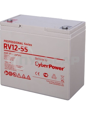 Батарея PS CyberPower Professional series RV 12-55 / 12V 60Ah operational life 12 years