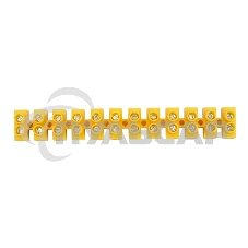 Клеммная винтовая колодка KВ-6 2,5-6, ток 6 A, полиэтилен желтый Rexant (10 шт./уп.)