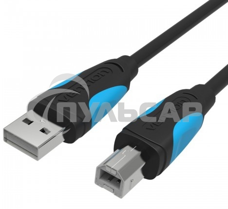 Кабель Vention USB 2.0 AM/BM - 3 м. черный VAS-A16-B300