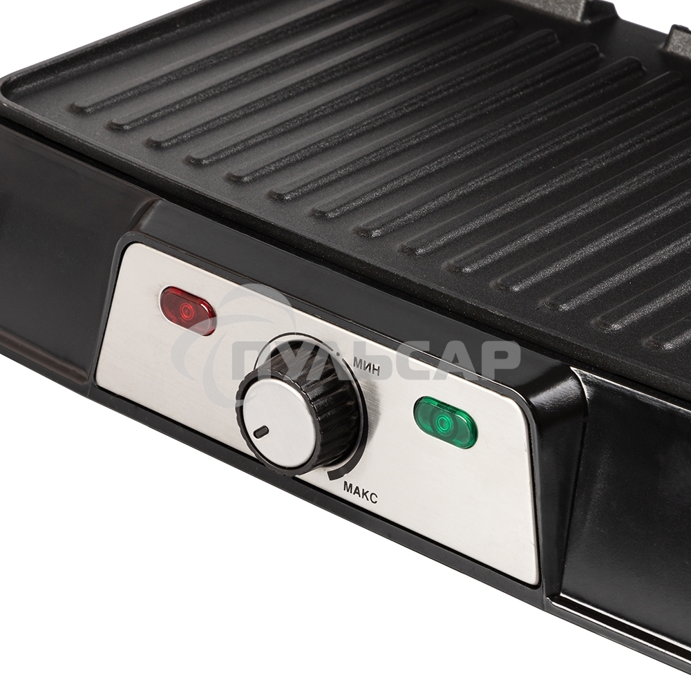 Электрический пресс-гриль Endever Grillmaster 220, серебристый/черный