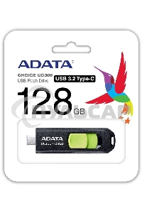 Флешка USB ADATA UC300 (ACHO-UC300-128G-RBK/GN), 128 Gb, Type-C USB 3.2, R/W 100/30, черный/зеленый