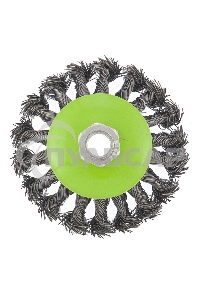 Щетка для УШМ Сибртех 100 мм, М14, Тарелка, крученая проволока 0,5 мм 746097