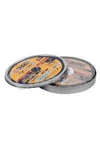 Круг отрезной по металлу Denzel WA60TBF 125х1.0х22.2мм в метал.банке, 10шт. 737610