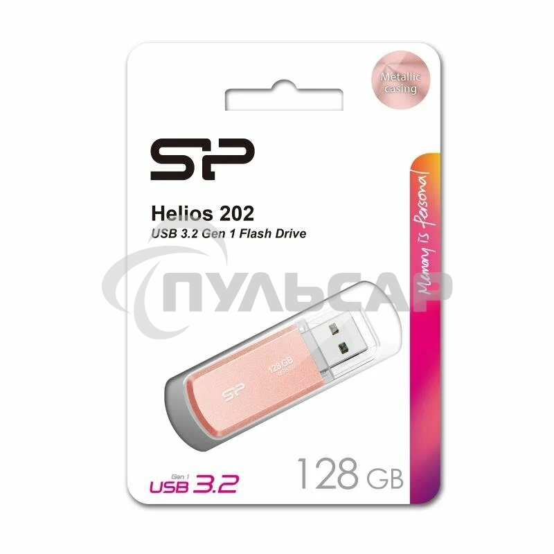 Флешка USB 128 Gb Silicon Power Helios 202, USB 3.2, Pink