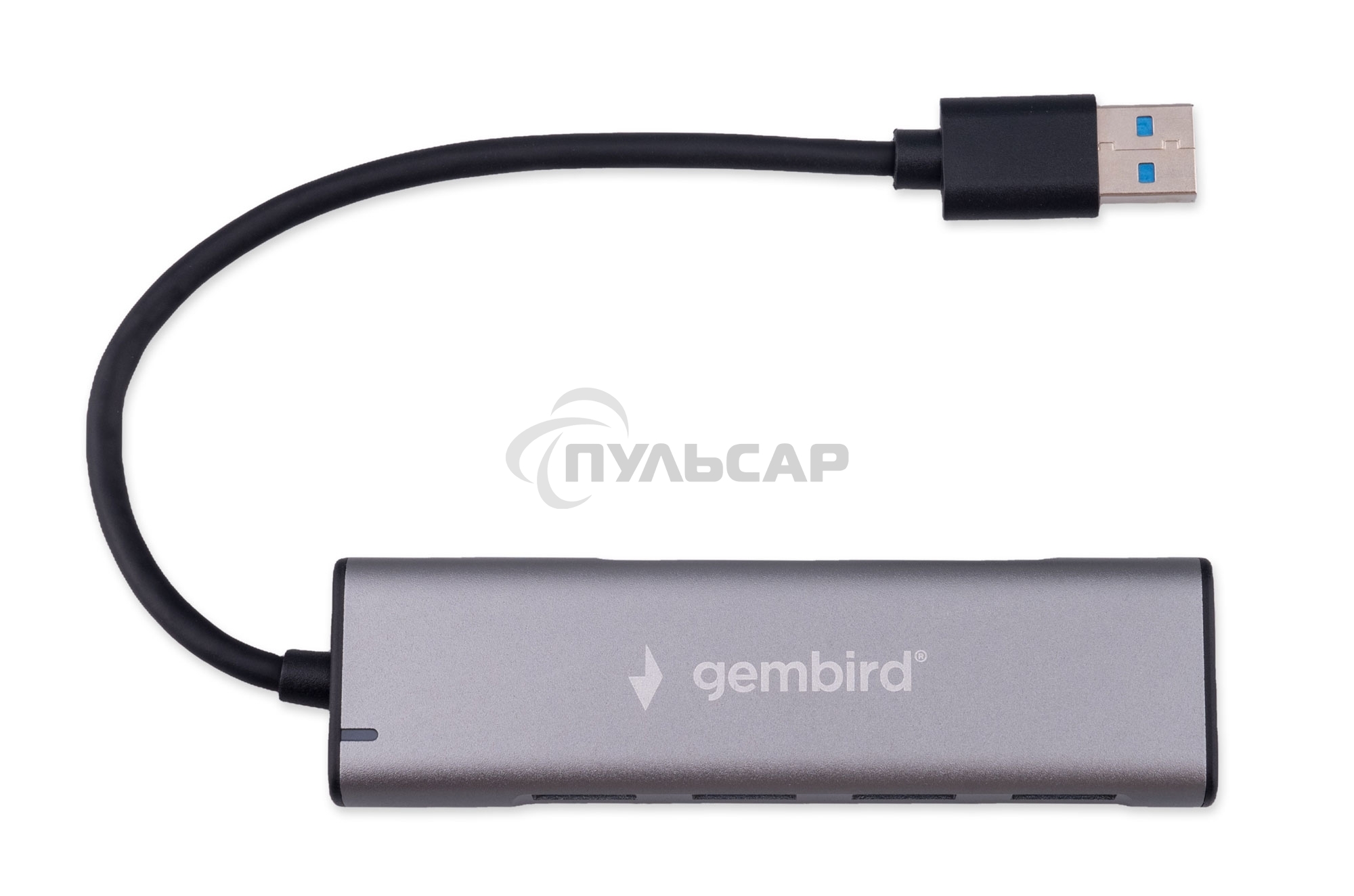 Разветвитель USB3.1 Gembird UHB-U3P7-01, 7хUSB, с доп.питанием (порт Type-C), кабель USB 19см, алюминий, коробка
