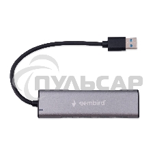 Разветвитель USB3.1 Gembird UHB-U3P7-01, 7хUSB, с доп.питанием (порт Type-C), кабель USB 19см, алюминий, коробка