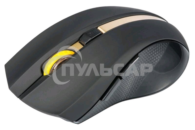 Мышь беспроводная Oklick 495MW черный/золотистый, 1600 dpi, радиоканал, USB, кнопки - 6