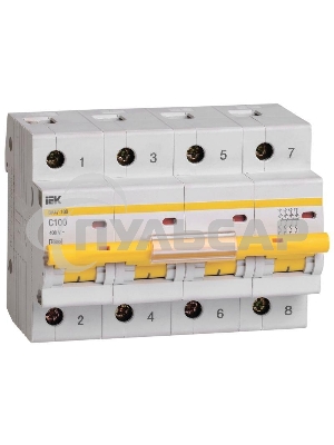 Выключатель автоматический модульный 4п C 100А 10кА ВА47-100 ИЭК MVA40-4-100-C