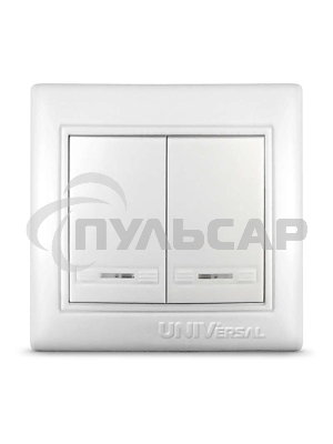 Выключатель 2-кл. СП Севиль 10А IP20 с индик. белый Universal С0123