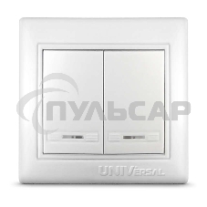 Выключатель 2-кл. СП Севиль 10А IP20 с индик. белый Universal С0123 Выключатель 2-кл. СП Севиль 10А IP20 с индик. белый Universal С0123