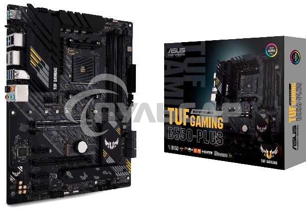 Материнская плата ASUS TUF GAMING B550-PLUS, AM4, AMD B550, 4xDDR4, 6xSATA, 2xM.2, 1xPCIe 4.0 x16, 1xPCIe 3.0 x16, 3xPCIe x1, 1xHDMI, 1xDP, 1x 2.5Gb LAN, 4xUSB-A 3.2 Gen 1, 1xUSB-A 3.2 Gen 2, 2xUSB-A 2.0, 1xUSB-C 3.2 Gen 2, 5x3.5 мм, 7.1, ATX