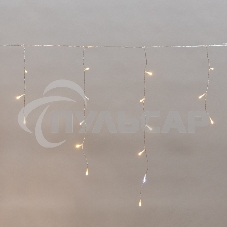 Гирлянда светодиодная Neon-night Айсикл (бахрома) 25х0,6м, c эффектом мерцания, прозрачный провод, IP44, 230В, диоды ТЕПЛЫЕ БЕЛЫЕ, 588 LED