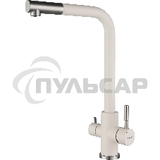 Кухонный смеситель GranFest Quarz GF-Z-5421, Г-образный, кран под фильтрованную воду, белый