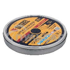 Круг отрезной по металлу Denzel WA60TBF 125х1.0х22.2мм в метал.банке, 10шт. 737610