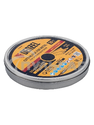 Круг отрезной по металлу Denzel WA60TBF 125х1.0х22.2мм в метал.банке, 10шт. 737610