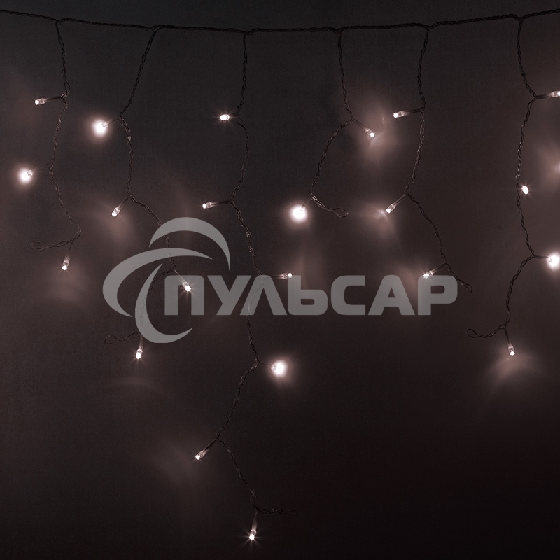 Гирлянда Neon-night Айсикл (бахрома) светодиодный, 4,8 х 0,6 м, прозрачный провод, диоды теплый белый, 176 LED