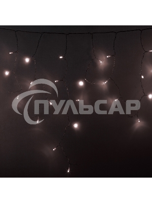 Гирлянда Neon-night Айсикл (бахрома) светодиодный, 4,8 х 0,6 м, прозрачный провод, диоды теплый белый, 176 LED