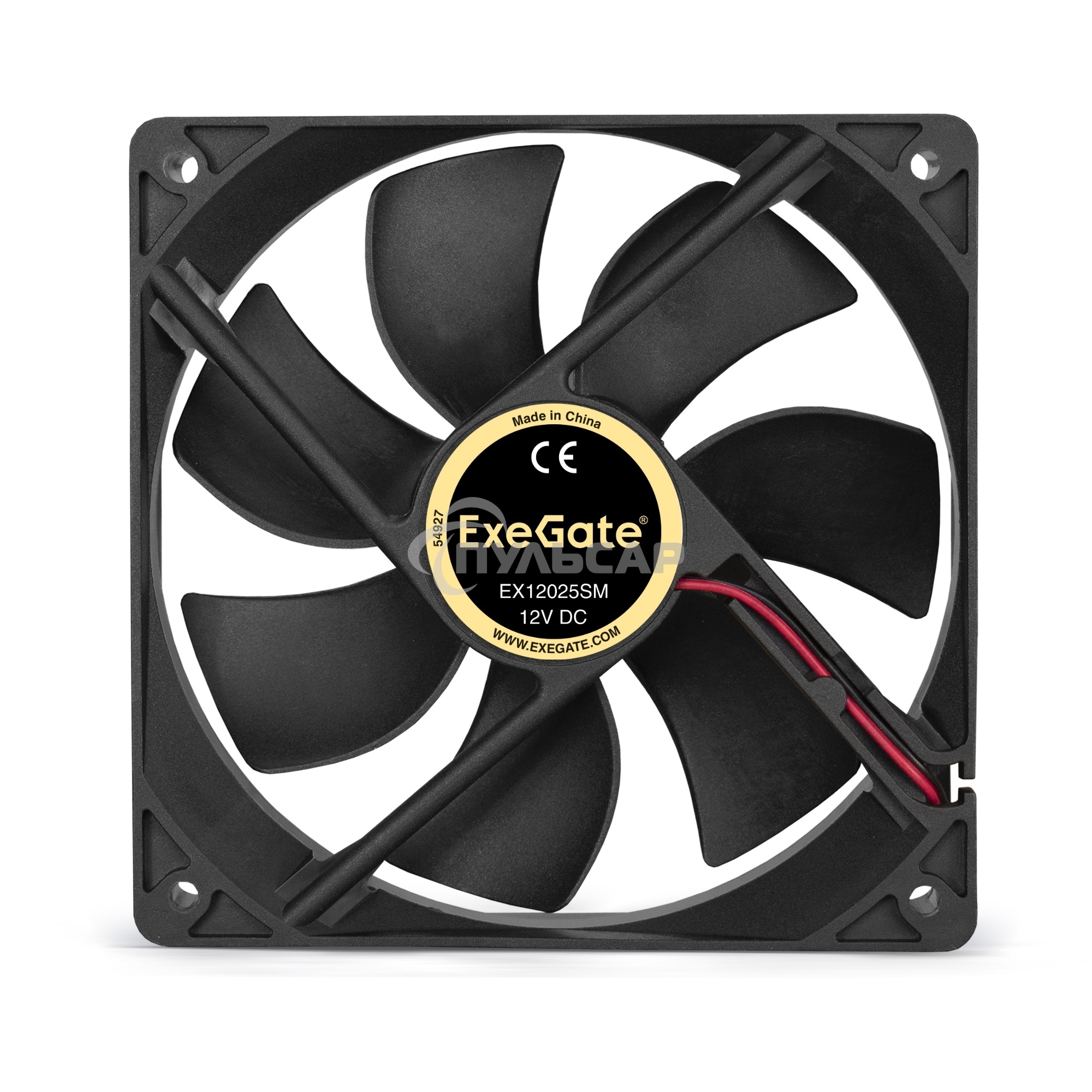 Вентилятор для корпуса ExeGate EX12025SM черный, 120 мм, 1500 об/мин, 24 дБ, 2 pin