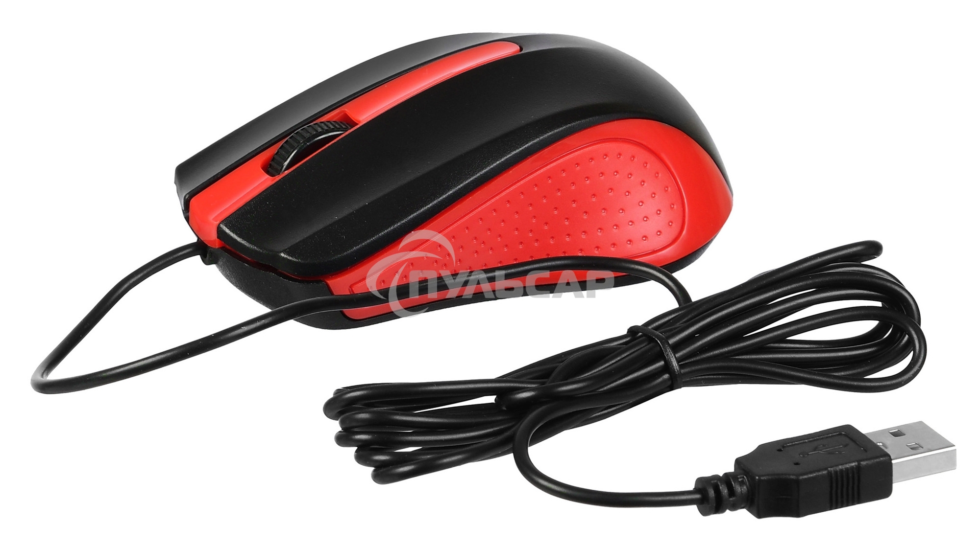 Мышь проводная Acer OMW012 черный/красный, 1200 dpi, USB, кнопки - 3