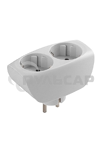 Тройник ЭРА SP-2e-W 2 гнезда, с заземлением, со шторками, белый