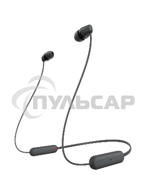 Гарнитура вкладыши Sony WI-C100 черный беспроводные bluetooth шейный обод