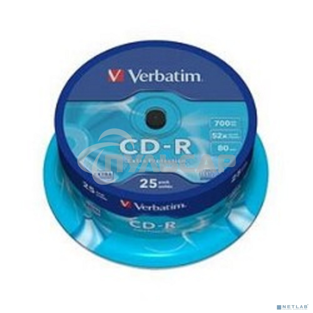 Диск CD-R Verbatim 700Mb 52x Cake Box (25шт) (43432)