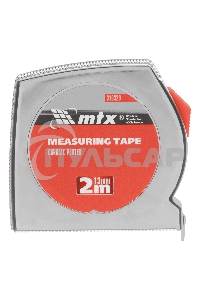 Рулетка Chrom, 2 м x 13 мм, хромированный корпус MTX