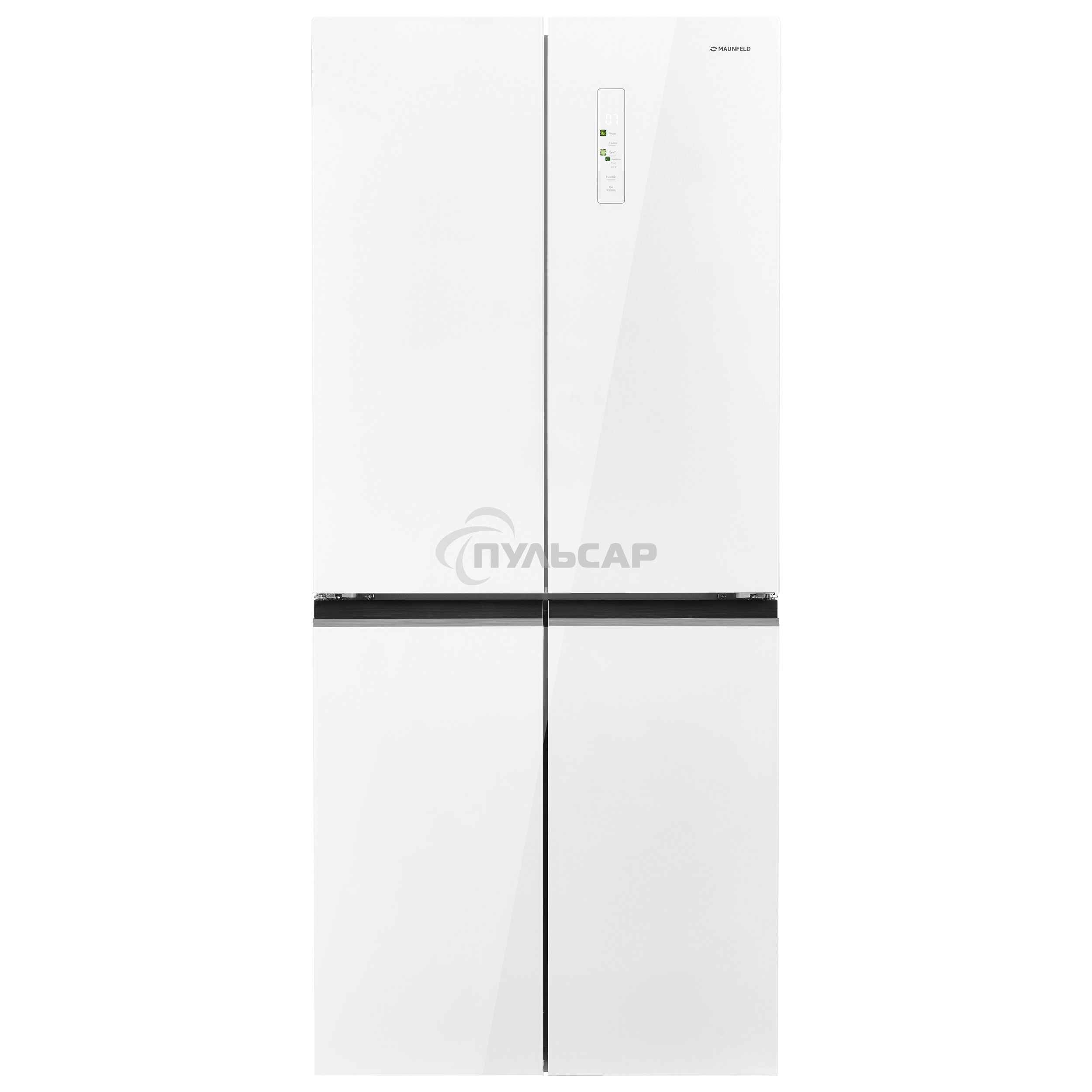 Холодильник Maunfeld MFF183NFWE белый трехкамерный инвертор 270/135л морозилка снизу, Total NoFrost, Side by Side