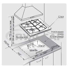 Газовая варочная панель Gefest СН 1211 К21
