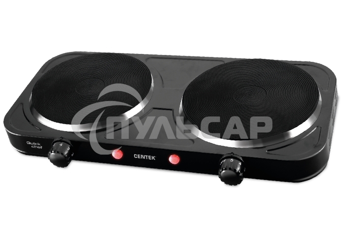 Электрическая плитка Centek CT-1507 черный, 2конф ЧУГУН 155мм, 2000Вт, индикатор работы