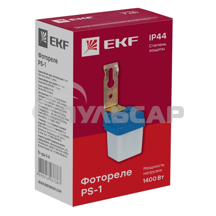 Фотореле EKF fr-ps-1-6 PS-1 6А 1200Вт IP44 EKF PROxima