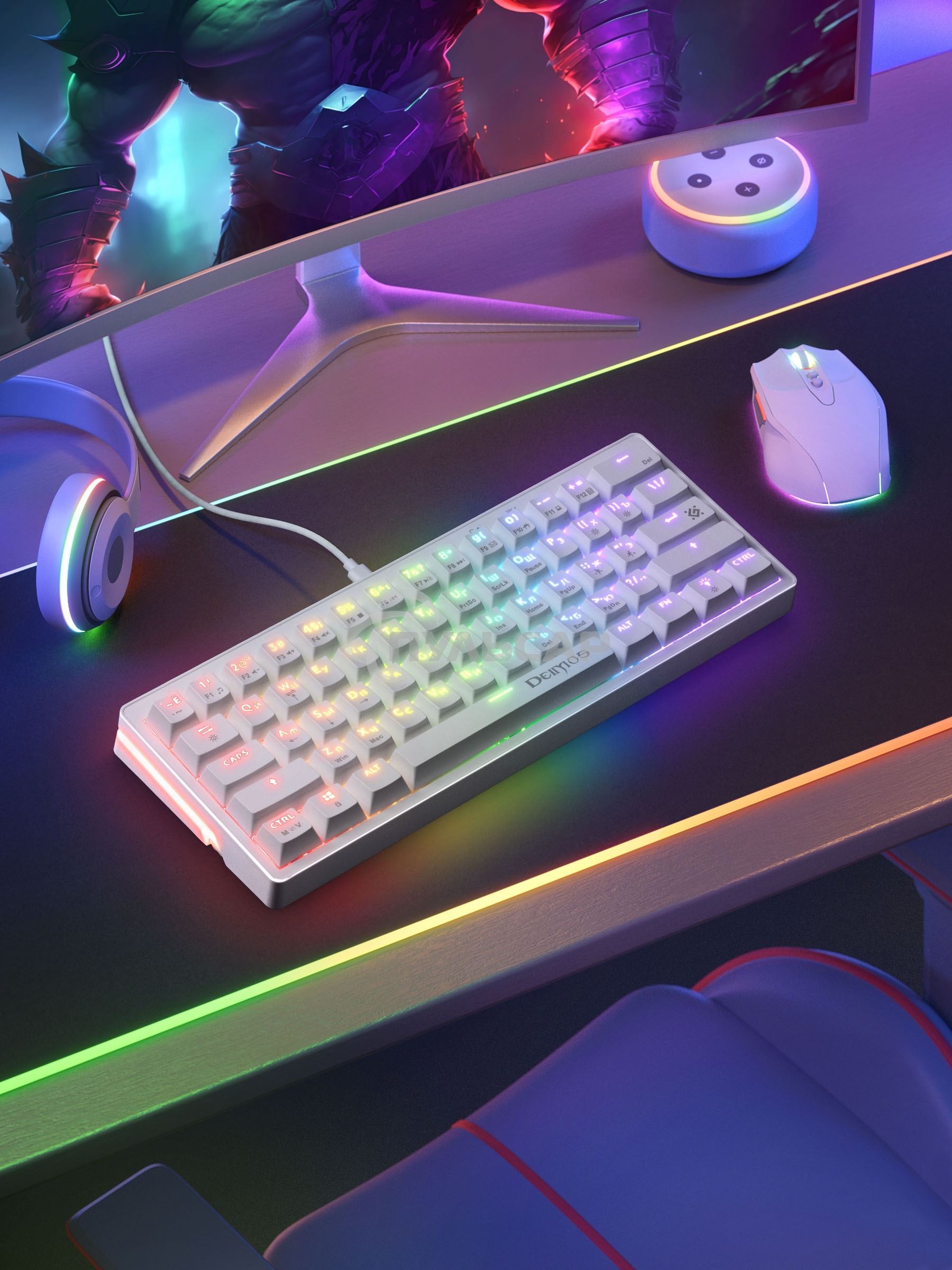 Клавиатура проводная Defender Deimos GK-303, USB, белый