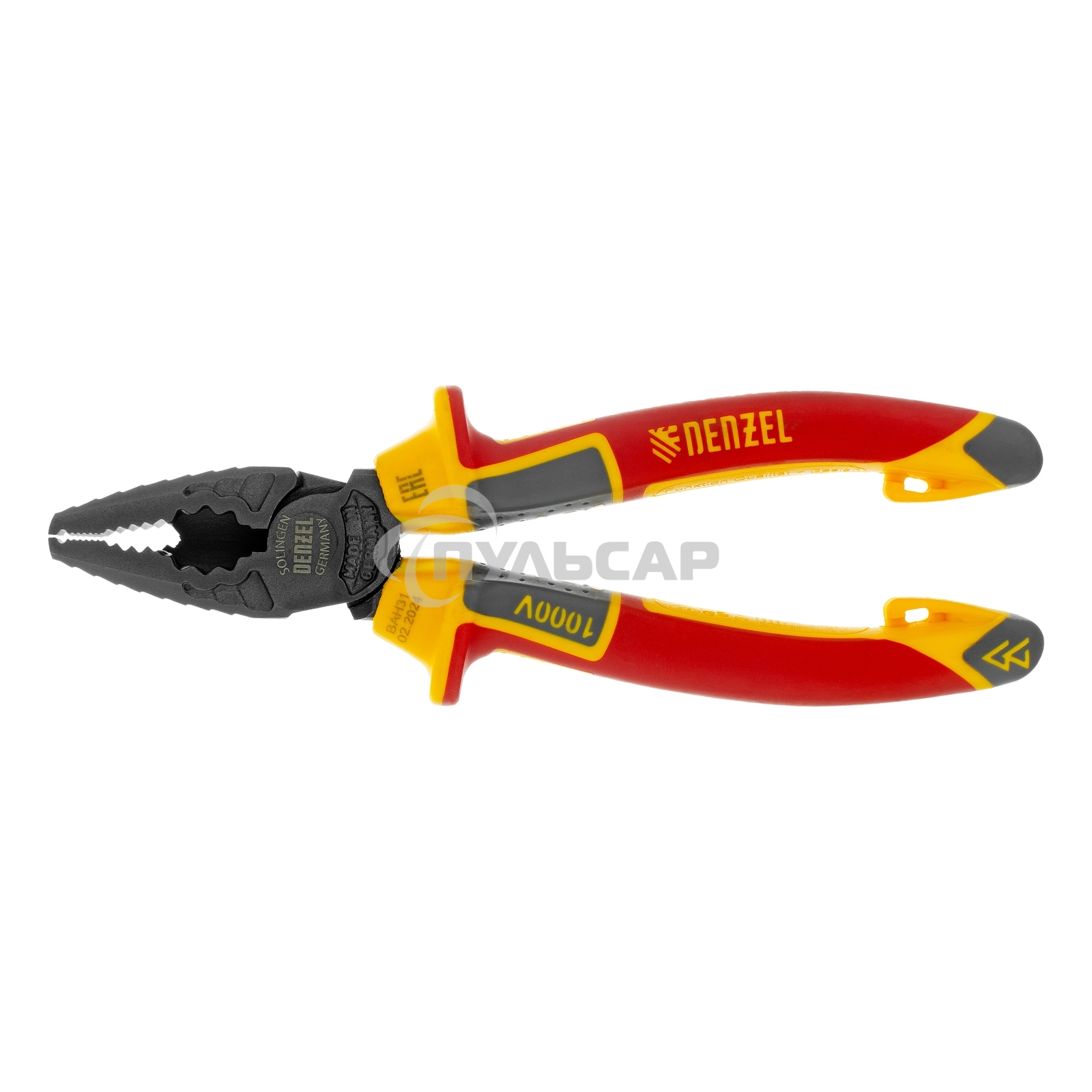 Плоскогубцы комбинированные, диэлектрические трехкомпонентные рукоятки до 1000 В, 165 мм Denzel