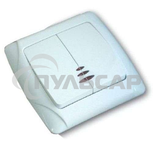 Выключатель 2-кл. СП Маргарита 10А IP20 с индик. белый Universal М0123