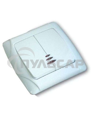 Выключатель 2-кл. СП Маргарита 10А IP20 с индик. белый Universal М0123