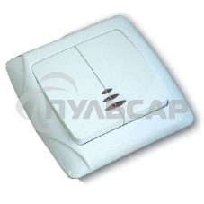 Выключатель 2-кл. СП Маргарита 10А IP20 с индик. белый Universal М0123 Выключатель 2-кл. СП Маргарита 10А IP20 с индик. белый Universal М0123