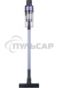 Пылесос вертикальный Samsung VS15A6031R4/EV фиолетовый/черный, питание от аккумулятора, 150 Вт, уборка сухая, пылесборник 0.8 л, работа от АКБ max 40 мин.