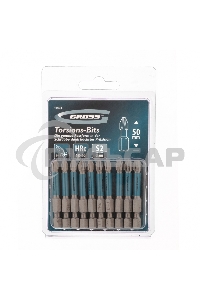 Набор бит торсионных PH3x50 мм, для ударных шуруповертов, 10 шт. Gross