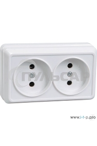 Розетка Iek ERO20-K01-10-DC РС22-2-ОБ 2местн. без з/к 10А откр.уст. ОКТАВА (белый)