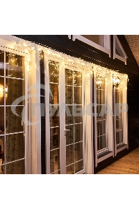 Гирлянда Neon-night Айсикл (бахрома) светодиодный, 4,8 х 0,6 м, прозрачный провод, диоды теплый белый, 176 LED