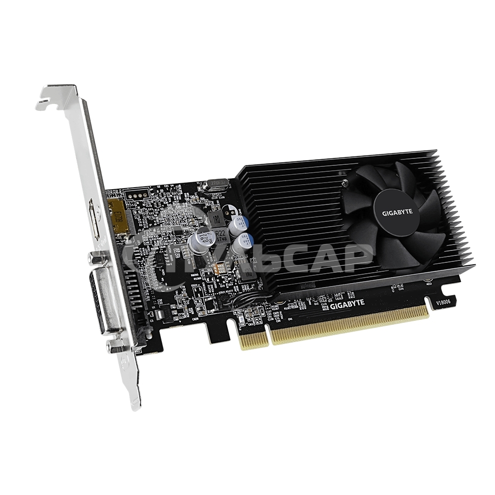 Видеокарта Gigabyte GV-N1030D4-2GL NVidia GeForce GT 1030, 2Gb DDR4/64-bit, PCI-Ex16 3.0, DVI-Dx1, HDMI2.0bx1, LP, 2-slot cooler, Retail