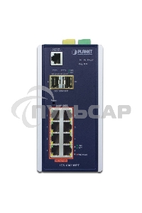 Индустриальный PoE коммутатор IGS-10020HPT для монтажа в DIN-рейку IP30 L2+ SNMP Manageable 8-Port Gigabit POE+(AT) Switch + 2-Port Gigabit SFP Industrial Switch (-40 to 75 C), ERPS Ring Supported, 1588