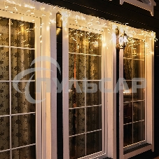 Гирлянда Neon-night Айсикл (бахрома) светодиодный, 4,8 х 0,6 м, прозрачный провод, диоды теплый белый, 176 LED